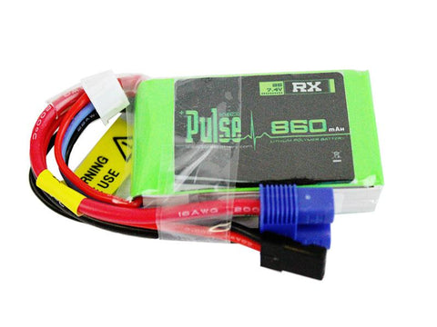 PULSE 860mAh 2S 7.4V 15C - Receiver Battery - LiPo Battery